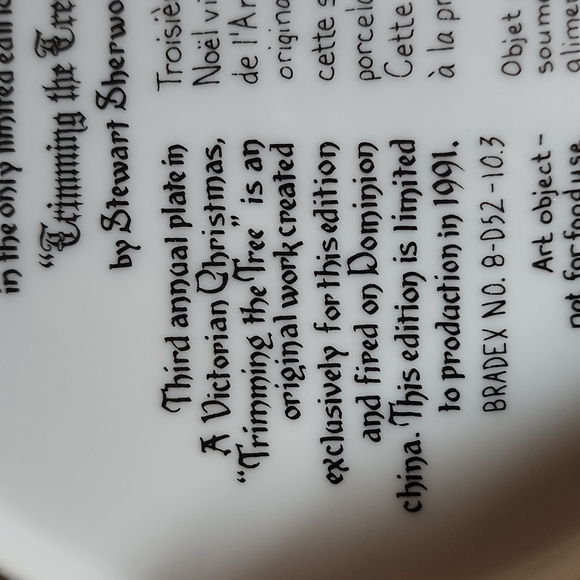 Stewart sherwood 1991 limited edition trimming the tree christmas collector plat - Picture 8 of 9